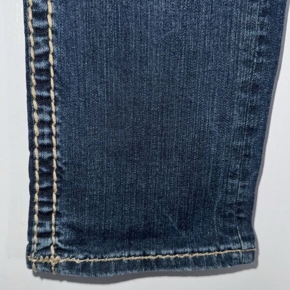 L.A. Idol USA Girls Dark Wash Denim Jeans Size 7 With Embellished Pockets & Cont - Picture 5 of 9